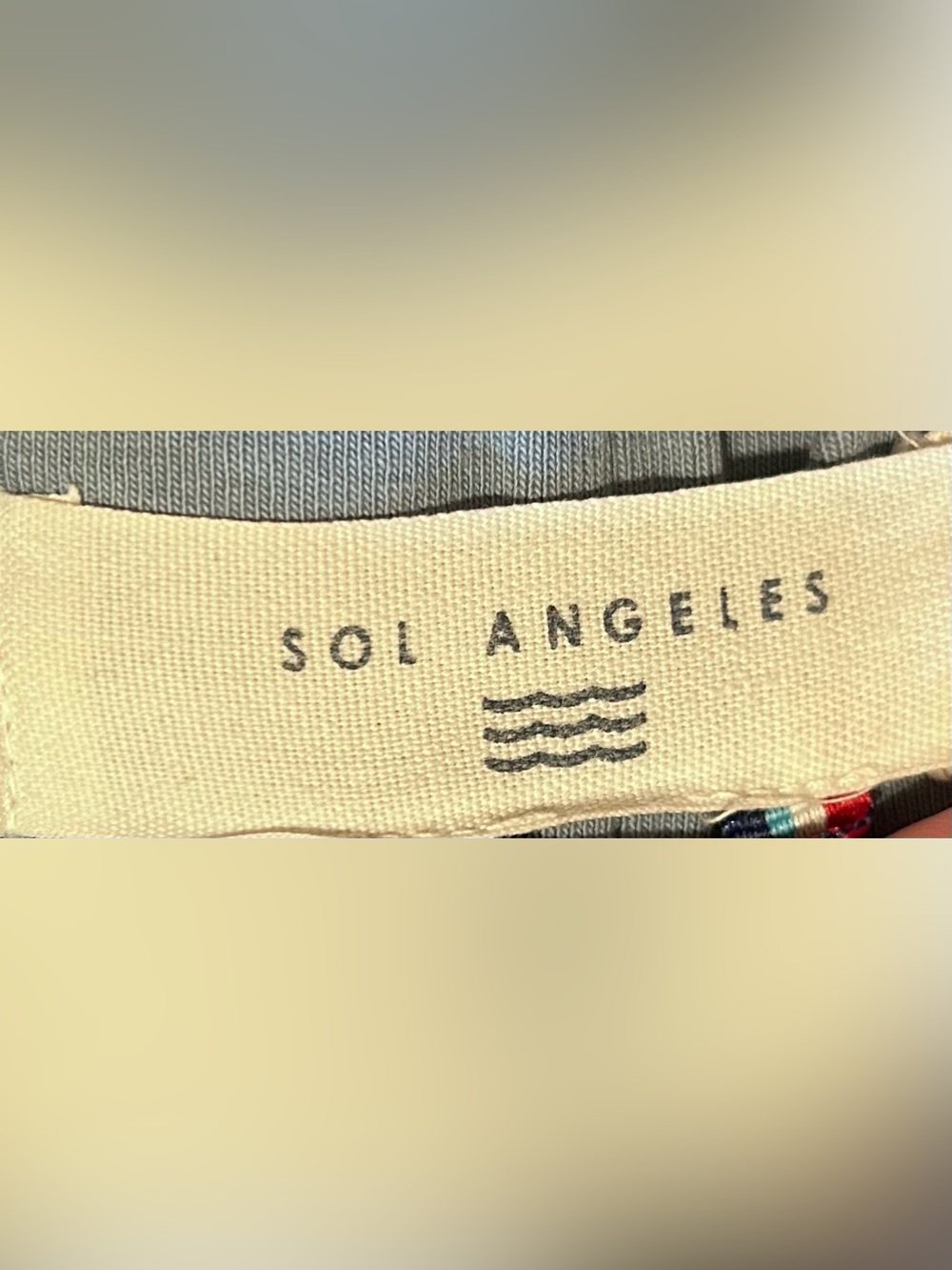 Sol Angeles 100% Cotton Light Blue Jogger Sweatpants with White Wave Stripes - Picture 5 of 6